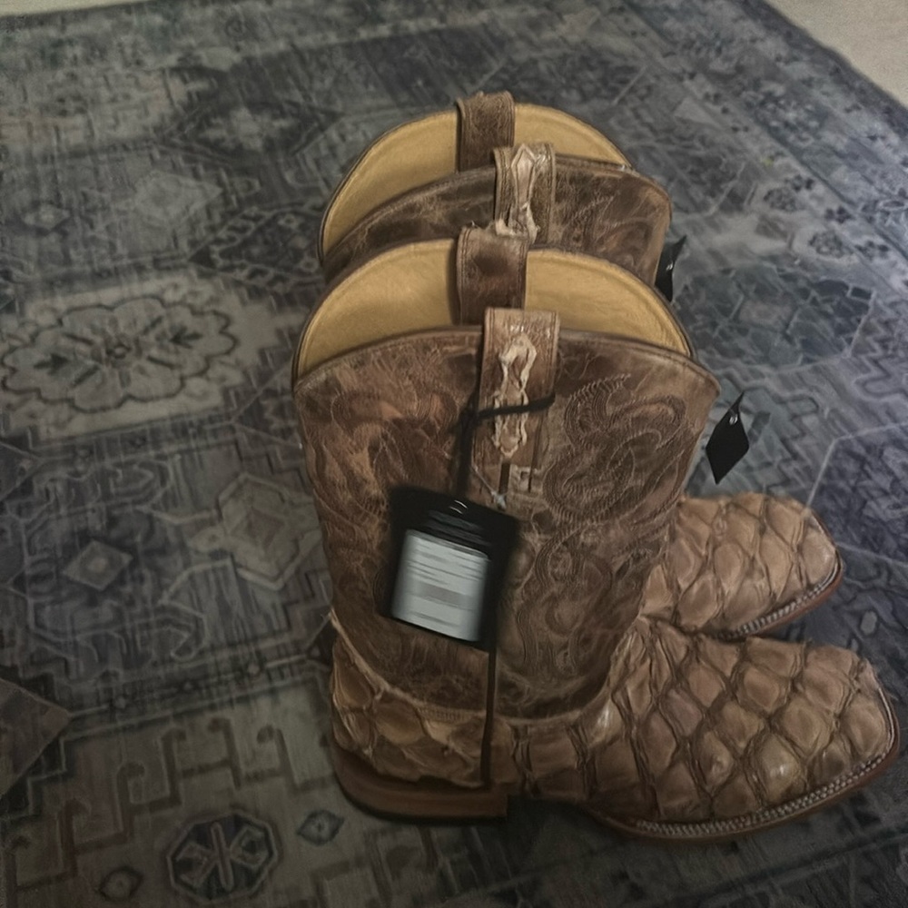 Western boots pirarucu exo brown